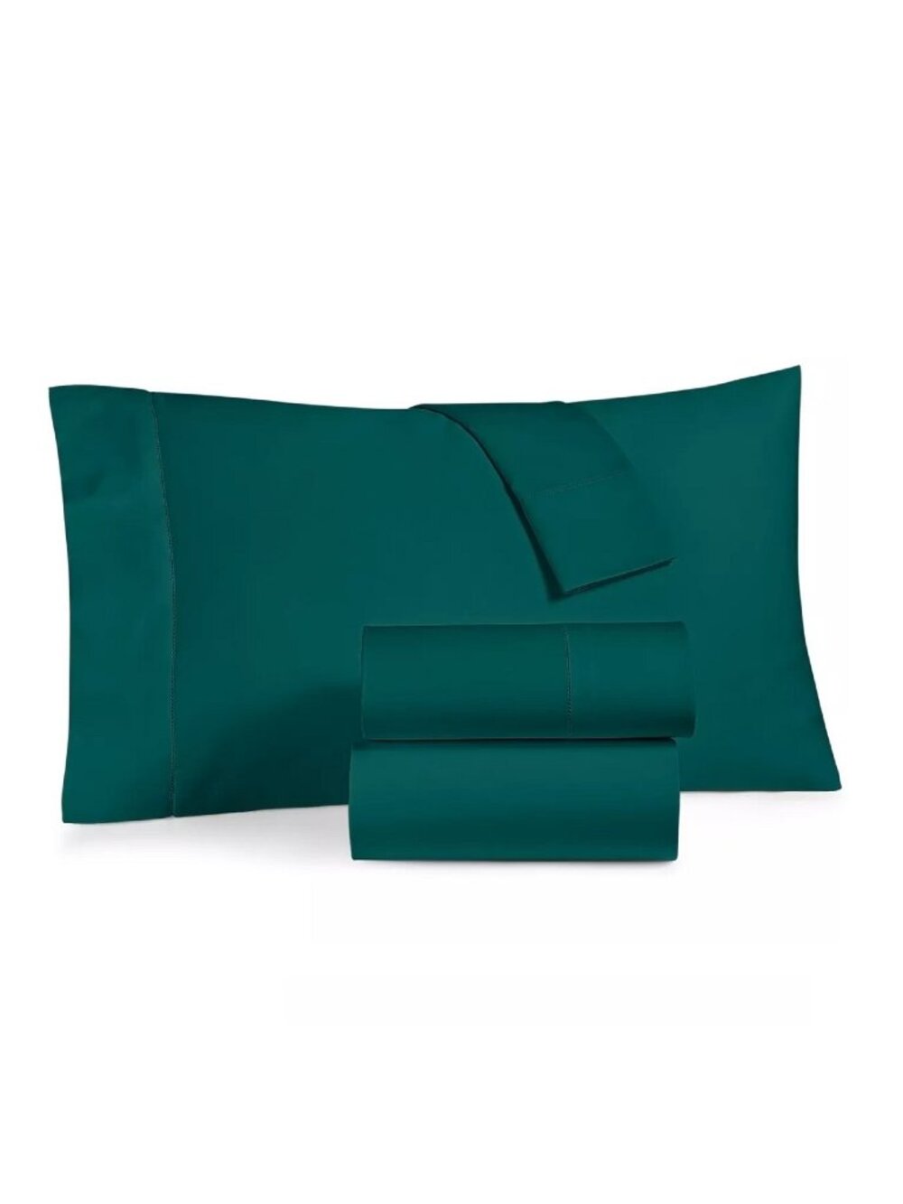 new EMERALD GREEN Charter Club Damask Solid 550 TC 100% Cotton KING Sheet Set